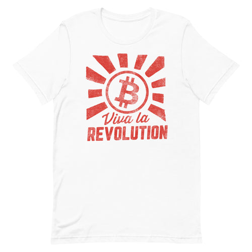 Bitcoin Viva La Revolution Cryptocurrency T Shirt Short-Sleeve Unisex T-Shirt