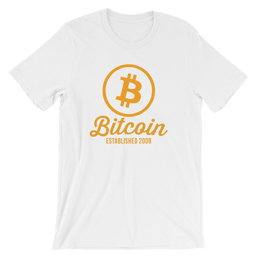 Bitcoin Established 2009 Short-Sleeve Unisex T-Shirt – Satoshi Gear