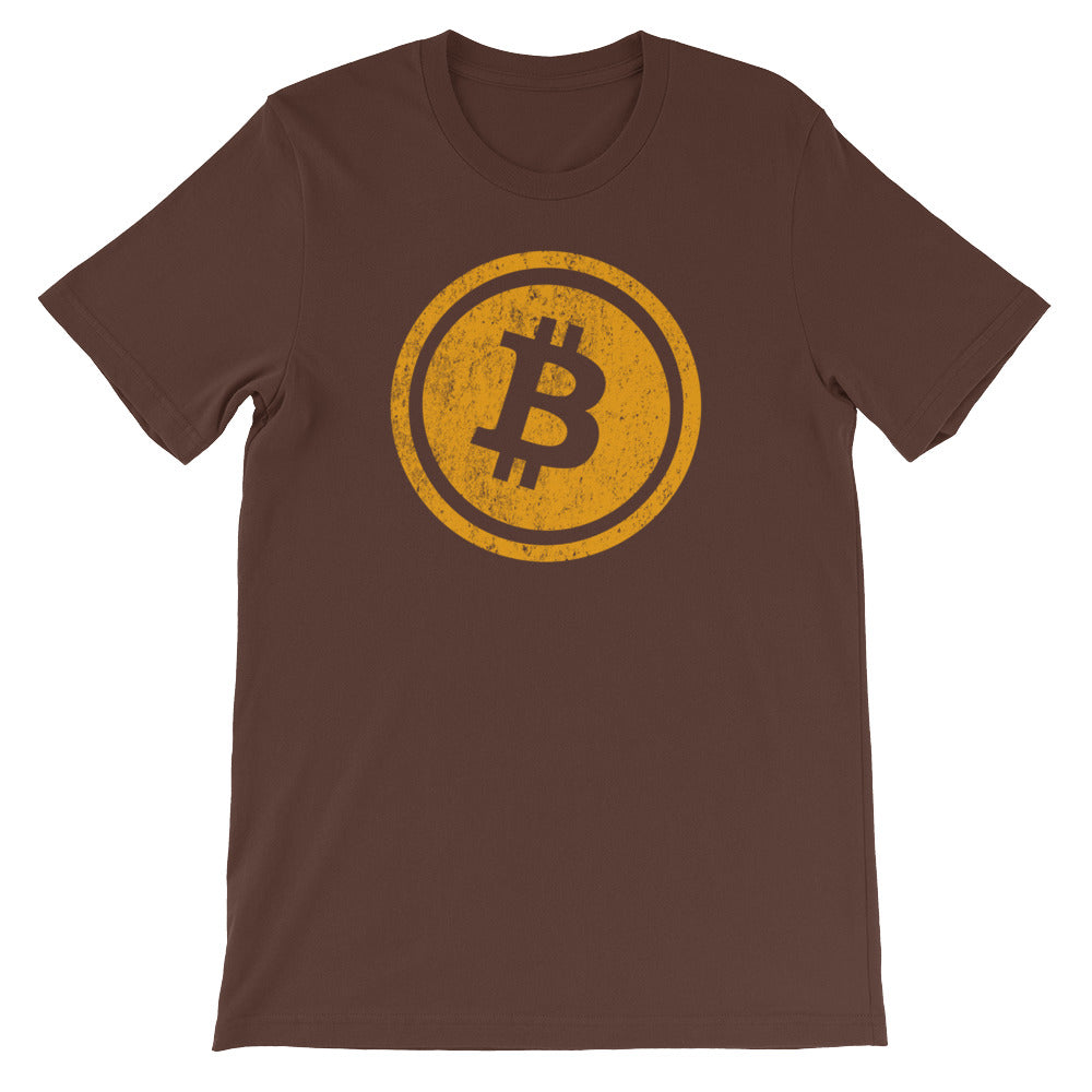 Bitcoin Distressed Logo Short-Sleeve Unisex T-Shirt – Satoshi Gear