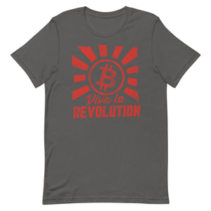 Bitcoin Viva La Revolution Cryptocurrency T Shirt Short-Sleeve Unisex T-Shirt