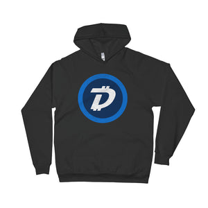 Digibyte DGB Distressed Logo Symbol Cryptocurrency Shirt Unisex Fleece Hoodie