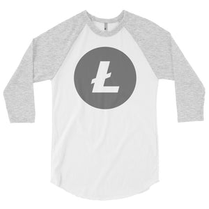 Litecoin Logo 3/4 sleeve raglan shirt