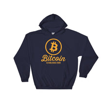 Bitcoin Logo Established 2009 Hoodie | Navy Hooded Sweater