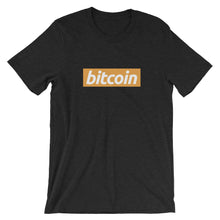 Bitcoin Orange Block Logo Tshirt - Black t shirt