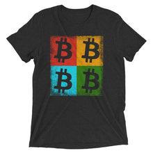 Bitcoin Logo Colorful Squares Artistic Tshirt - Black t shirt 