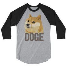 Dogecoin DOGE Distressed Crypto Shirt 3/4 sleeve raglan shirt