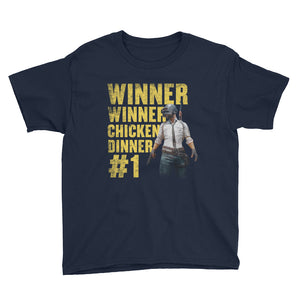 Winner Winner Chicken Dinner Shirt PlayerUnknown's Battlegrounds PUBG Kid's Youth Short Sleeve T-Shirt