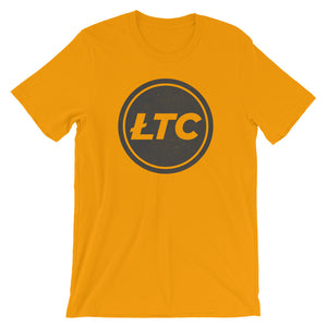 LTC Litecoin Logo Symbol Circle (Distressed) Shirt - Short-Sleeve Unisex T-Shirt