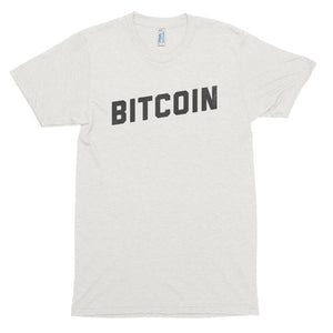 Bitcoin Block Letter Simple Tshirt - White t shirt