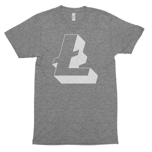 Litecoin 3D (Distressed) Logo Symbol Tshirt | Short sleeve soft t-shirt