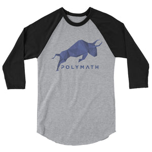 Polymath POLY Coin (Distressed) Logo Symbol Shirt 3/4 sleeve raglan shirt