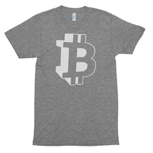 Bitcoin Logo / Symbol 3D Graphic Tshirt - Grey t shirt