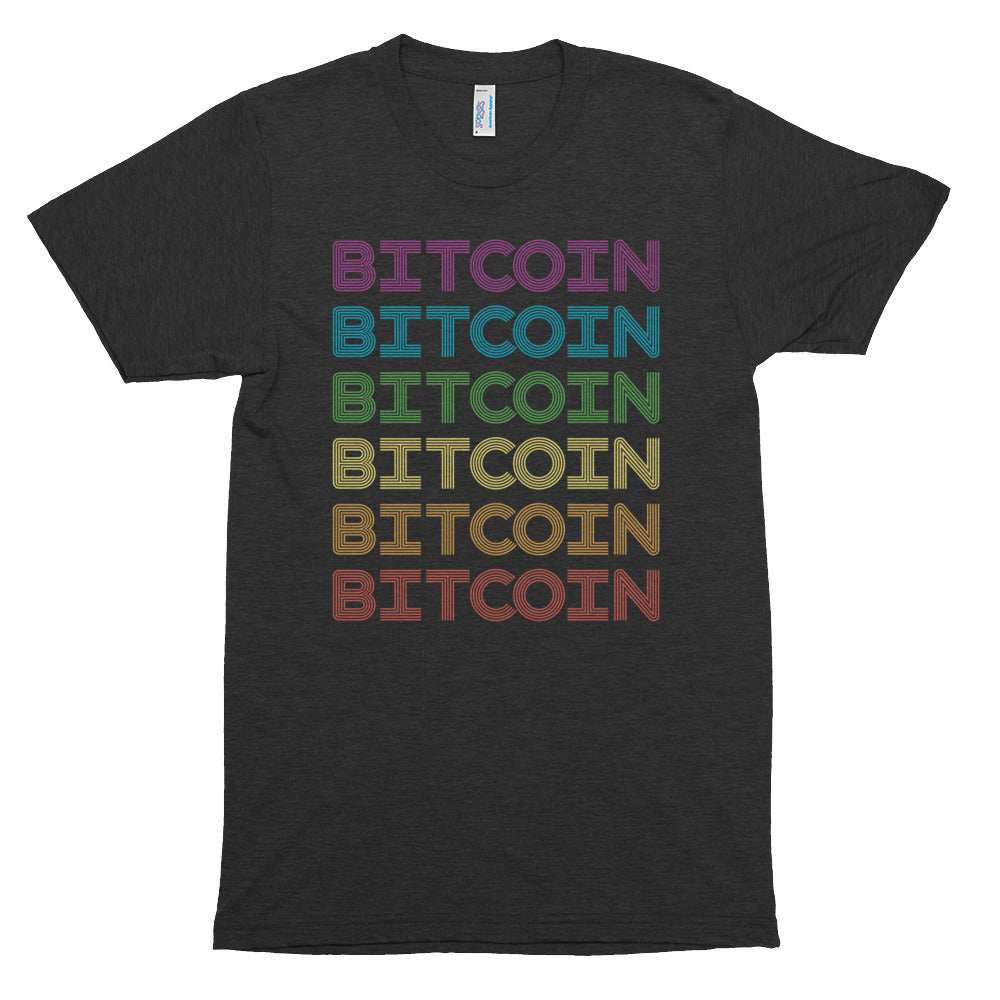 Rainbow Bitcoin Cryptocurrency American Apparel Short sleeve soft t-shirt