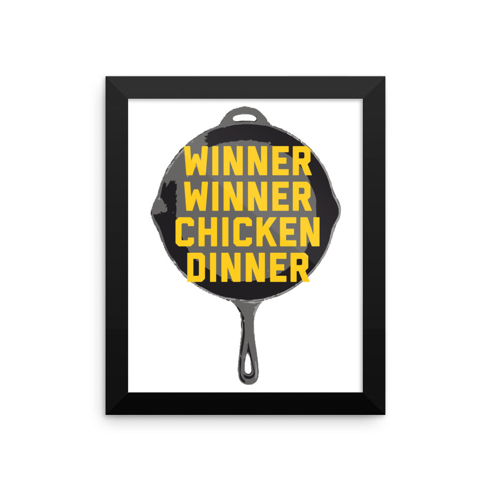 Winner Winner Chicken Dinner Pan PlayerUnknown's Battlegrounds PUBG Framed photo paper poster