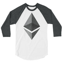 Ethereum Logo (Distressed) 3/4 sleeve raglan shirt