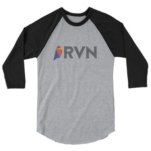 Ravencoin RVN Raven Coin Logo Symbol 3/4 sleeve raglan shirt