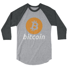 Bitcoin Tshirt Logo Long Sleeve Raglan - Grey / Dark Grey t shirt