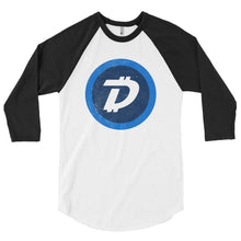 Digibyte DGB Distressed Logo Symbol Cryptocurrency American Apparel Shirt 3/4 sleeve raglan shirt