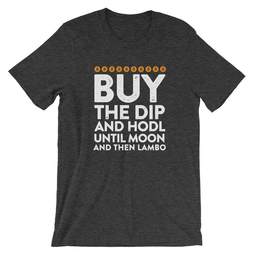 Bitcoin Buy The Dip, Hodl, Moon, Lambo Tshirt - Black t shirt