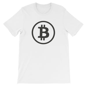 Bitcoin Logo Simple Rounded Symbol Tshirt - White T shirt