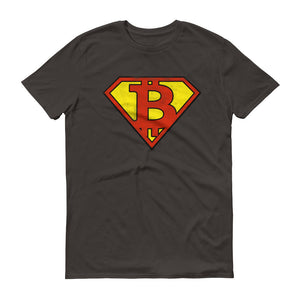 Bitcoin Vintage Distressed Superman Logo Funny & Unique Tshirt | BTC Short-Sleeve T-Shirt