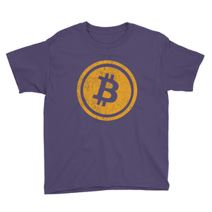 Bitcoin Logo (Distressed) Kids / Youth Short Sleeve T-Shirt