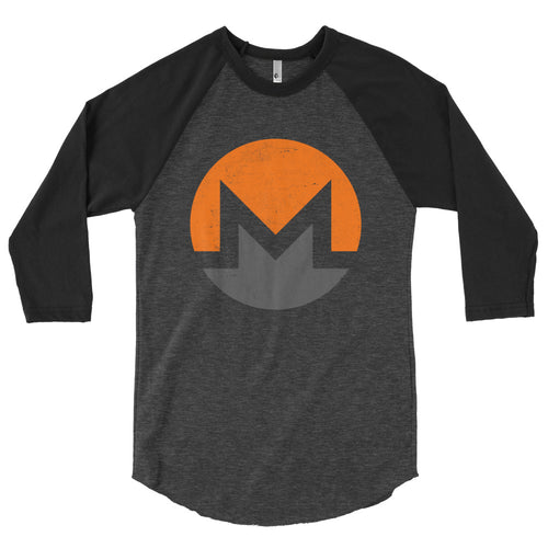 Monero Logo Symbol (Distressed) 3/4 sleeve raglan shirt