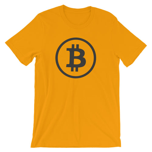 Bitcoin Logo Simple Rounded Symbol Tshirt - Yellow T shirt