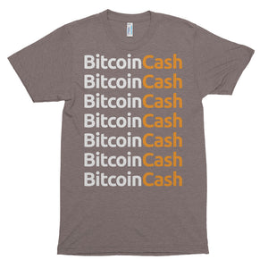 Bitcoin Cash Repeat Logo American Apparel Shirt | Short sleeve soft t-shirt