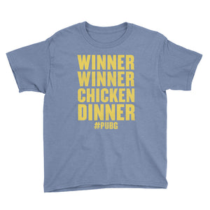 Winner Winner Chicken Dinner Shirt PlayerUnknown's Battlegrounds PUBG Kid's Youth Short Sleeve T-Shirt