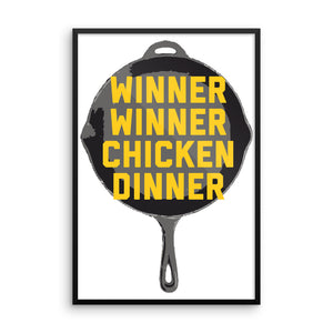 Winner Winner Chicken Dinner Pan PlayerUnknown's Battlegrounds PUBG Framed photo paper poster