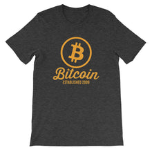 Bitcoin Circle Logo Established 2009 Tshirt | Grey t shirt