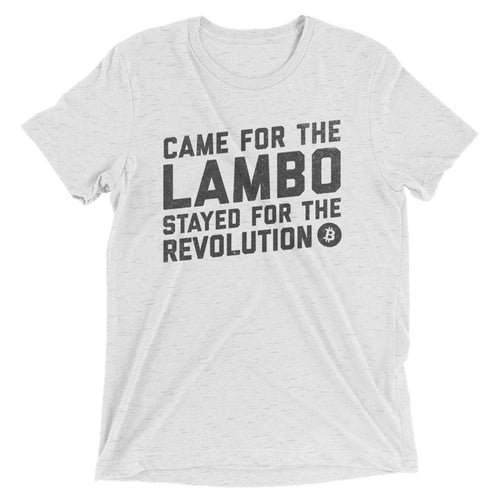 Bitcoin Came For The Lambo Stayed For The Revolution BTC Shirt Short sleeve t-shirt