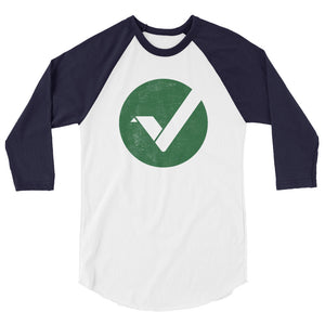 Vertcoin VTC Logo Symbol (Distressed) 3/4 sleeve raglan shirt
