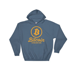 Bitcoin Logo Established 2009 Hoodie | Blue Hooded Sweater
