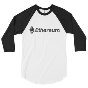 Ethereum ETH Logo Symbol Crypto Shirt 3/4 sleeve raglan shirt