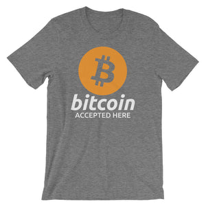 Bitcoin Accepted Here Logo / Symbol Short-Sleeve Unisex T-Shirt