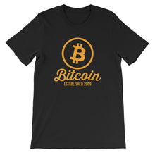 Bitcoin Circle Logo Established 2009 Tshirt | Black t shirt