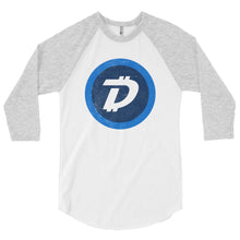 Digibyte DGB Distressed Logo Symbol Cryptocurrency American Apparel Shirt 3/4 sleeve raglan shirt