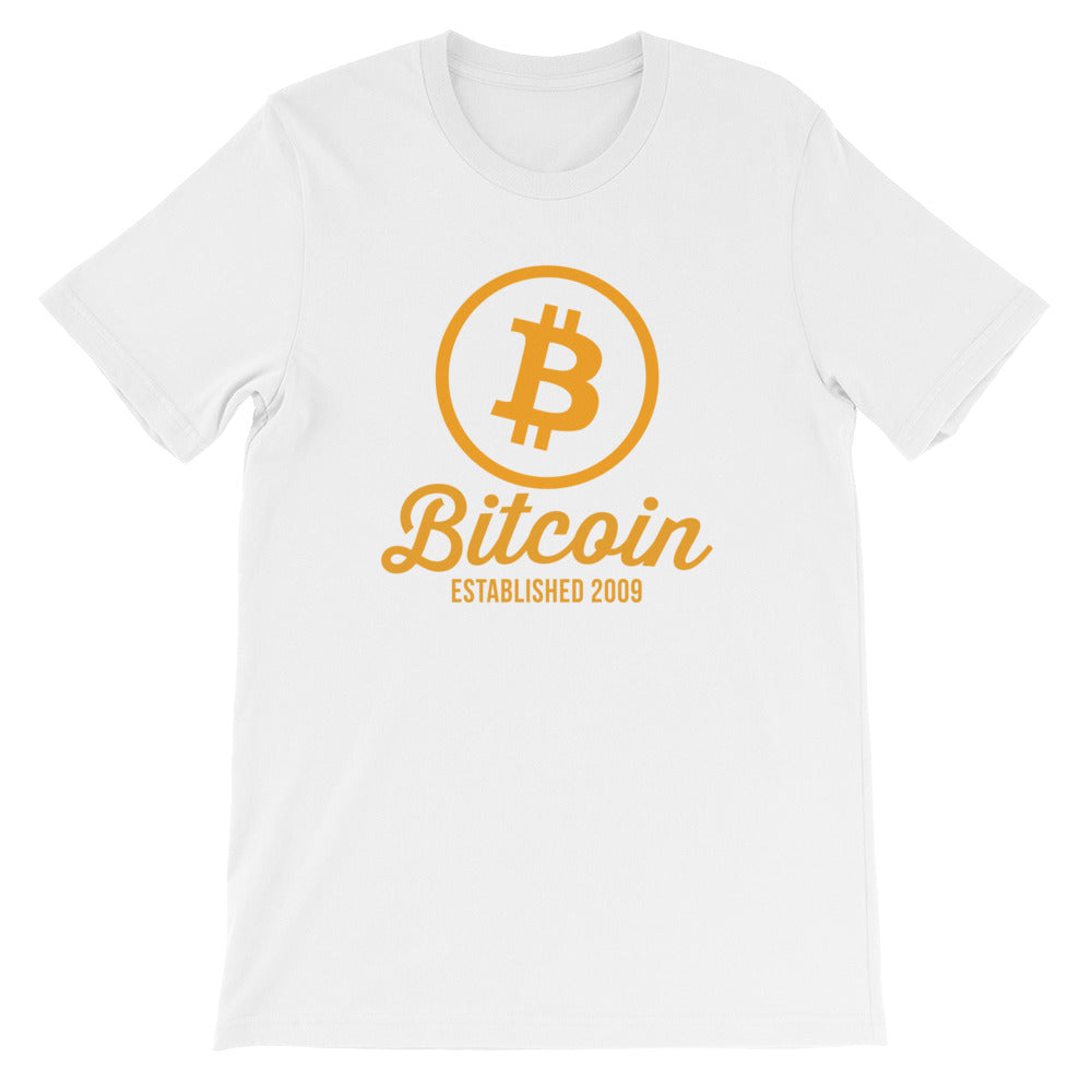 Bitcoin Circle Logo Established 2009 Tshirt | White t shirt