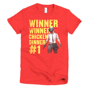 Winner Winner Chicken Dinner Shirt PlayerUnknown's Battlegrounds PUBG Short sleeve women's t-shirt