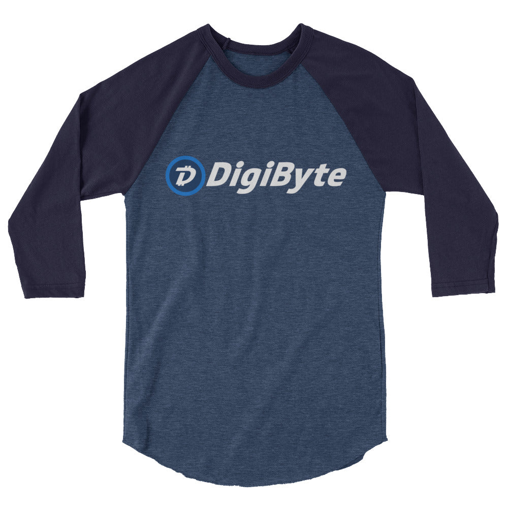 Digibyte DGB Logo Symbol Cryptocurrency Shirt 3/4 sleeve raglan shirt