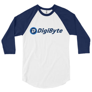 Digibyte DGB Logo Symbol Cryptocurrency Shirt 3/4 sleeve raglan shirt American Apparel