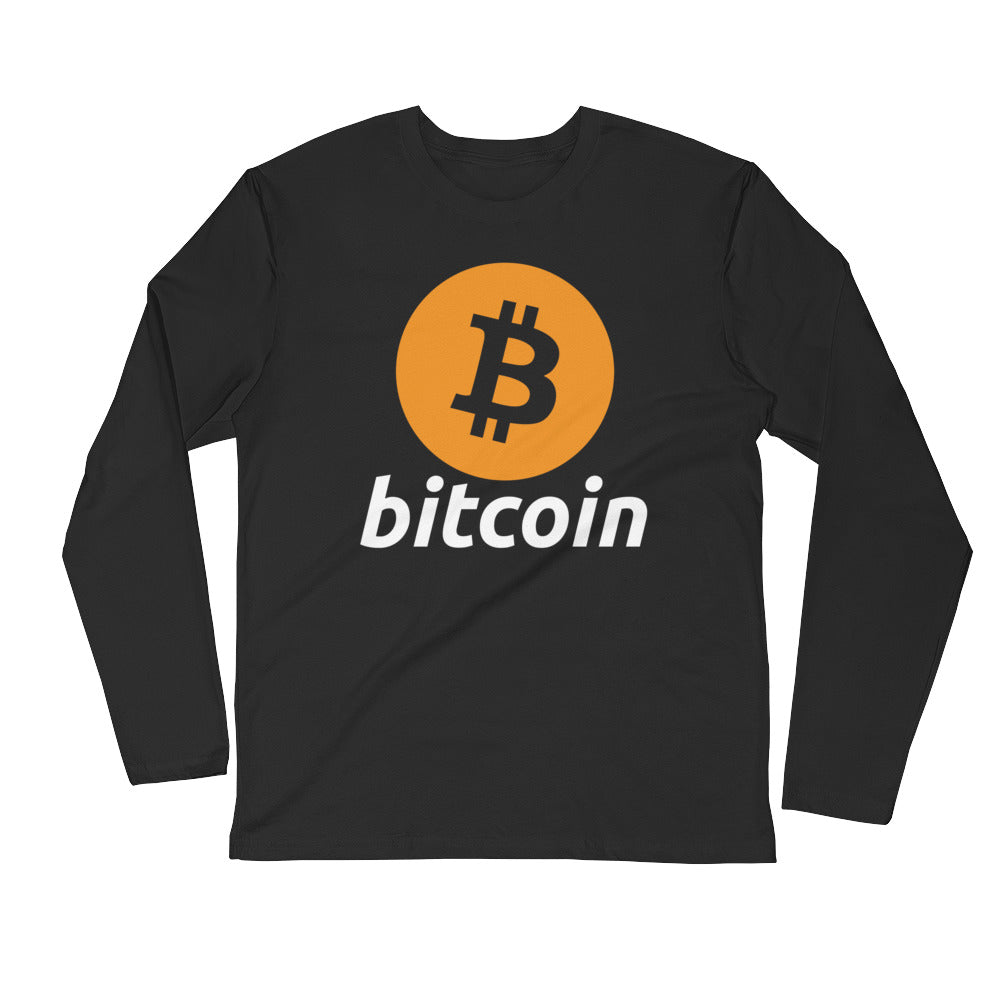 Bitcoin Logo Long Sleeve Fitted Crew