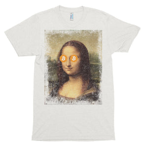 Mona Lisa Bitcoin BTC Funny Shirt Short sleeve soft t-shirt