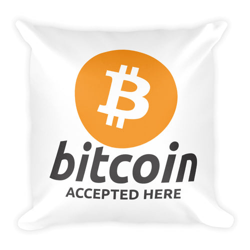 Bitcoin Accepted Here Pillow