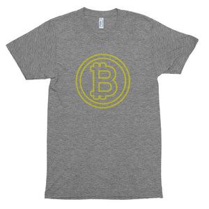 Bitcoin Yellow Glow Logo Short sleeve soft t-shirt