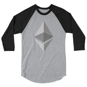 Ethereum Logo (Distressed) 3/4 sleeve raglan shirt