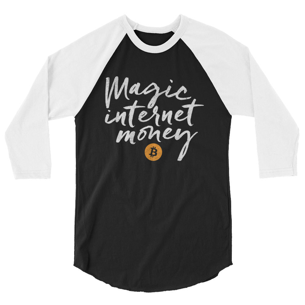 Bitcoin Magic Internet Money 3/4 sleeve raglan shirt