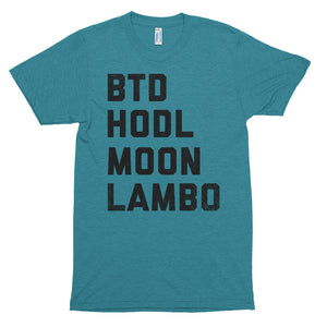 Buy The Dip, HODL, Moon, LAMBO Crypto Shirt Bitcoin Short sleeve soft t-shirt